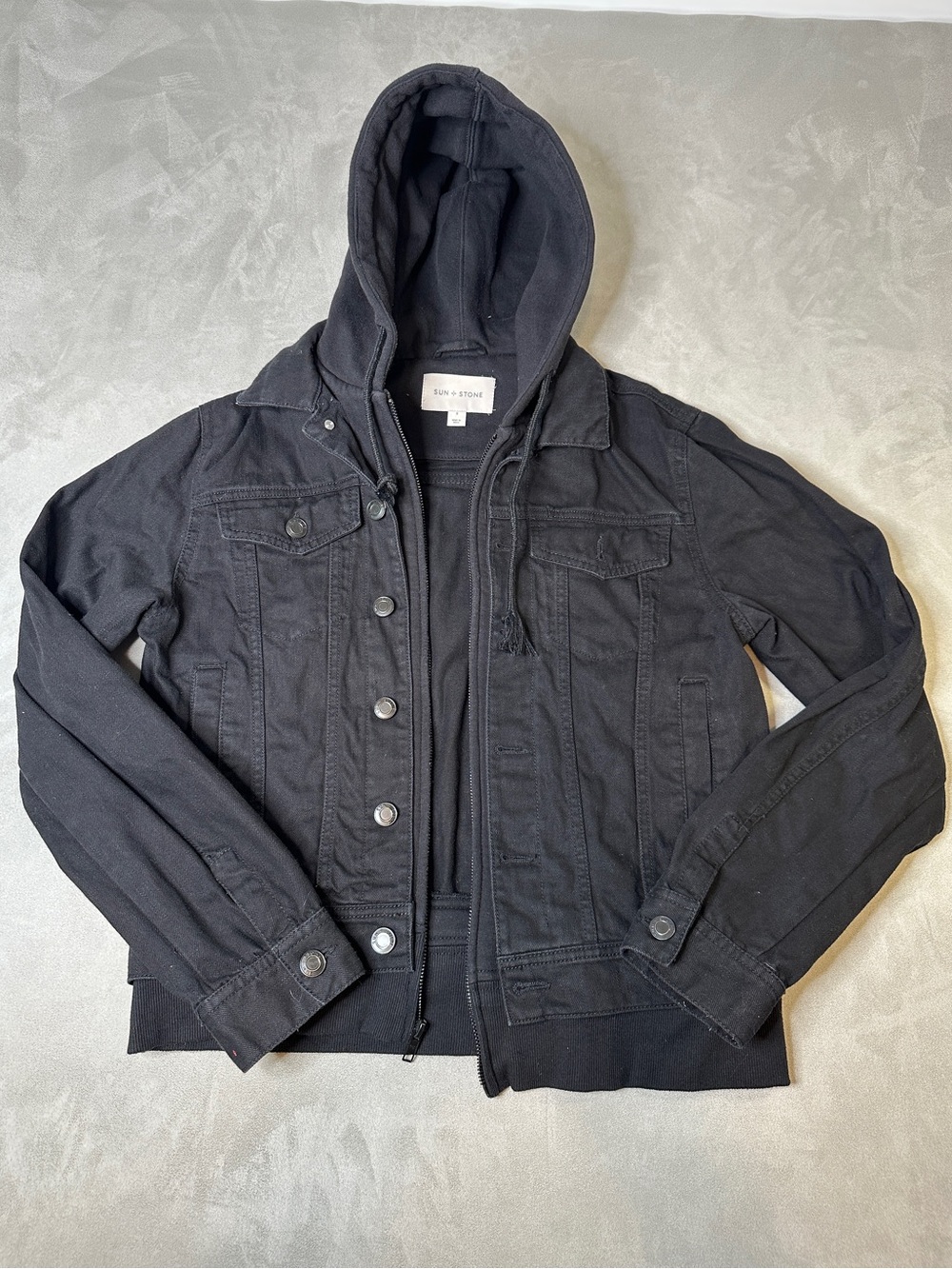 Sun + Stone Black Zip Hoodie